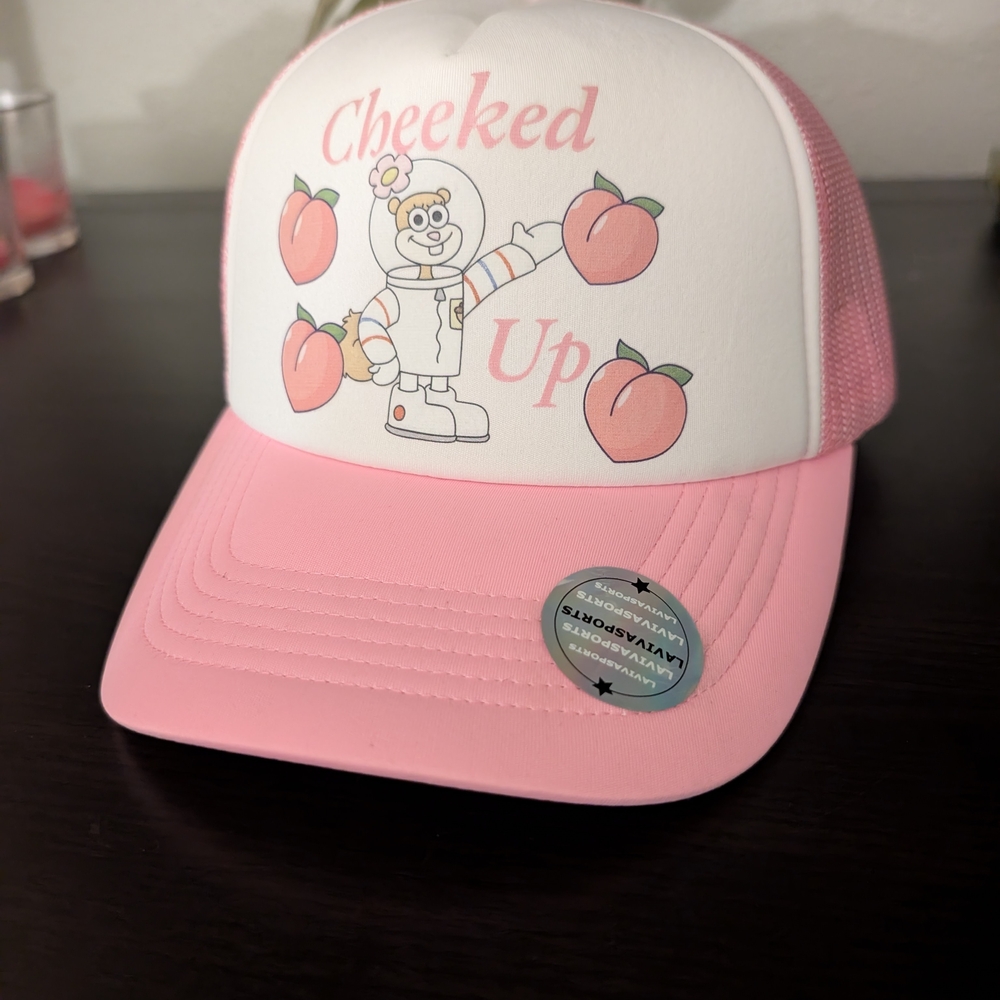 Pink Cheeked Up Kids Toy Cap